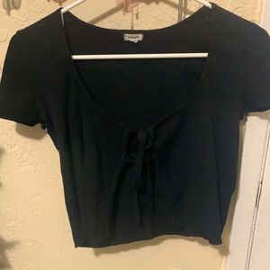 black, crop top, open in the middle, well condition